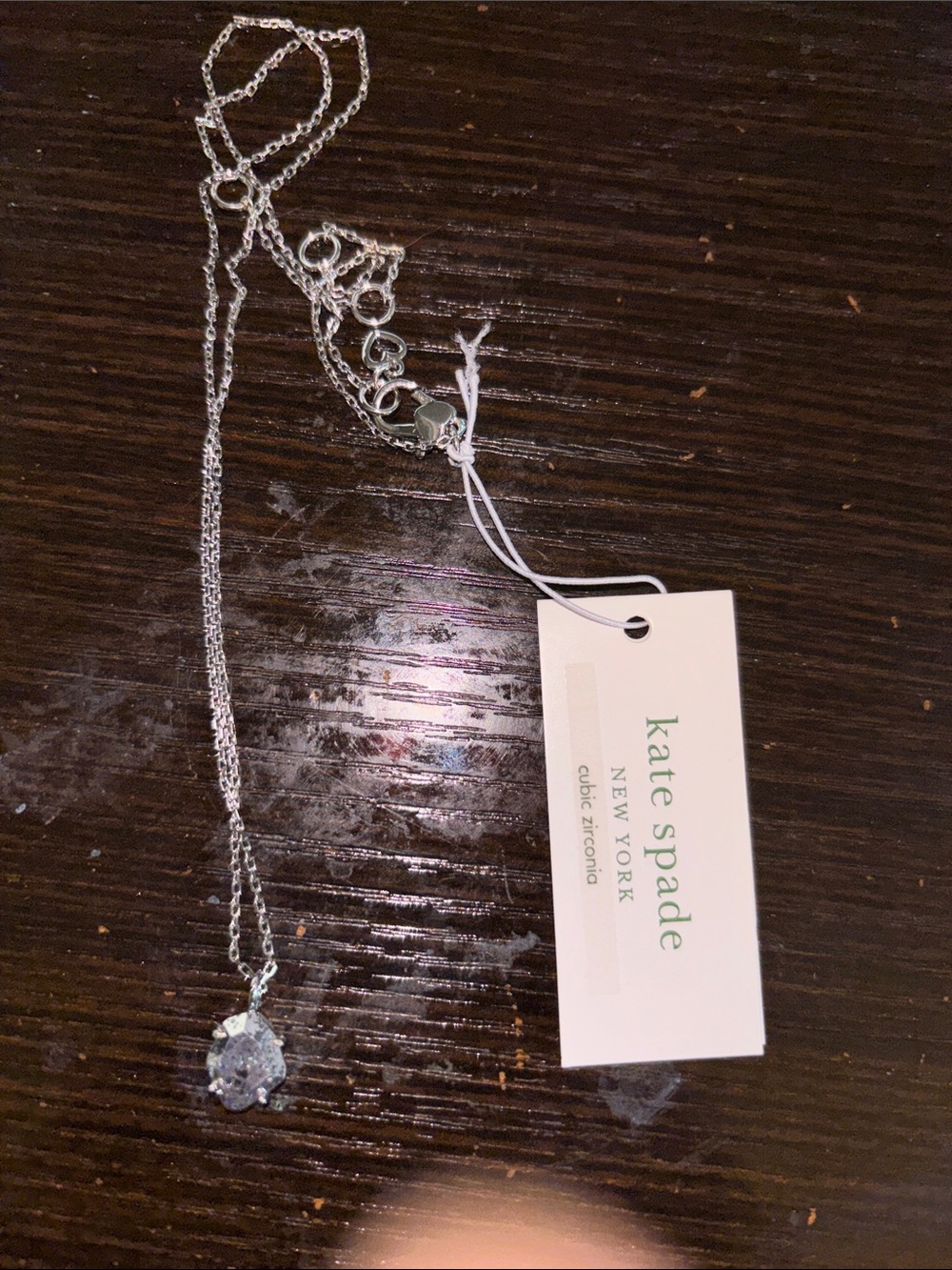 kate spade Silver Necklace with Clear Crystal Pendant